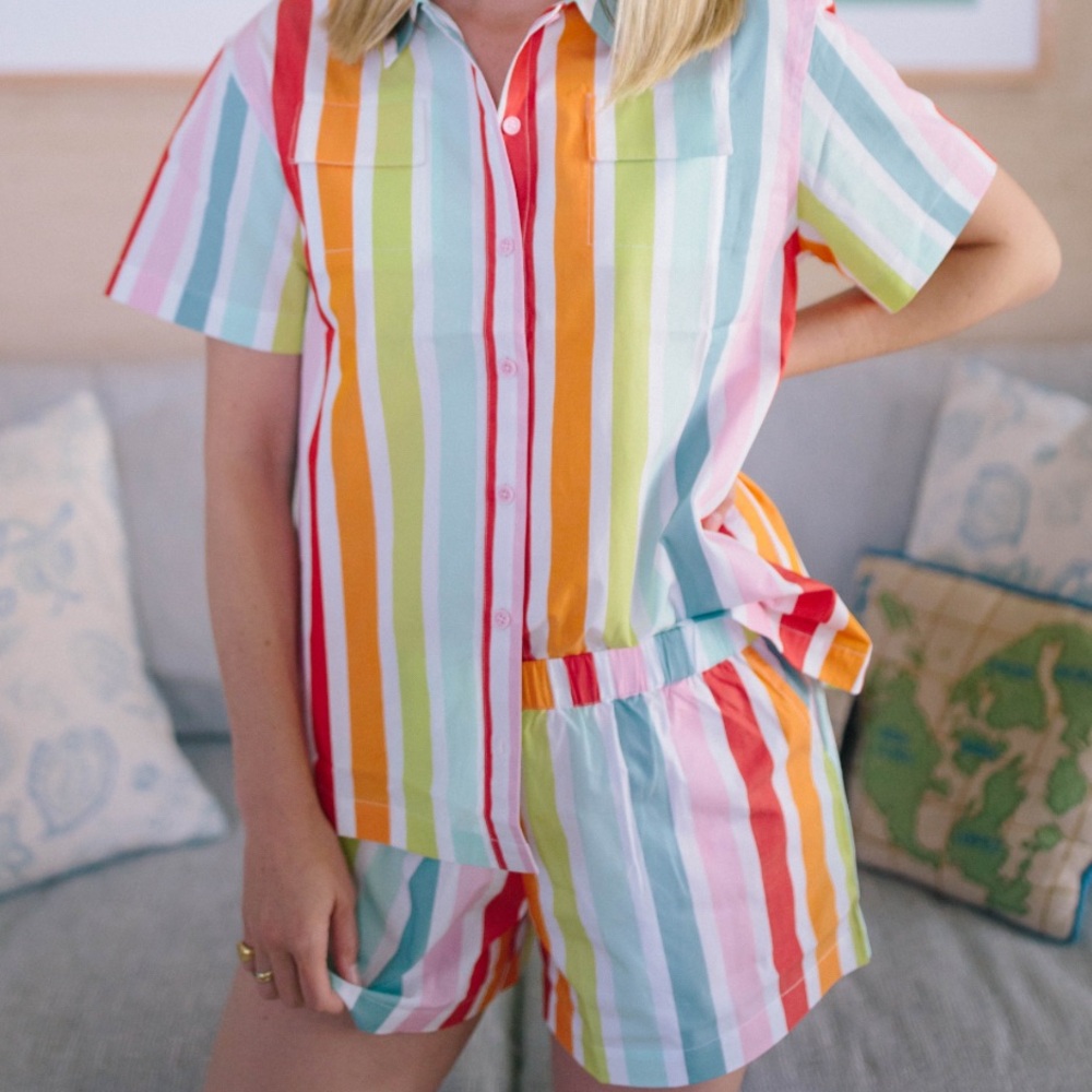 LAKE Sadie Short Set - Rainbow Stripe